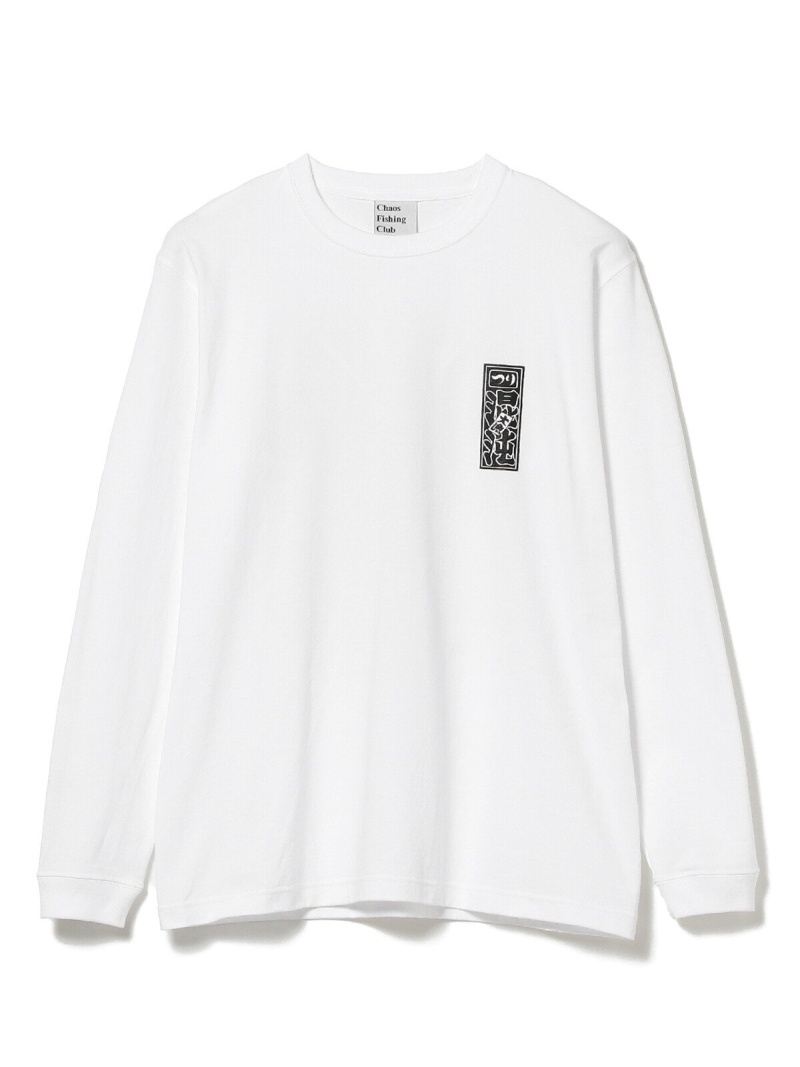 BEAMS T メンズ カットソー ビームスT Chaos 日本最大級 Fishing Club Sleeve SRC Long Rakuten ホワイト Fashion 期間限定今なら送料無料 T-shirt Tシャツ