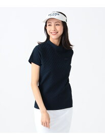 ＜WOMEN＞PURPLE LABEL / バスケット編み モックネック ニット BEAMS GOLF PURPLE LABEL ビームス ゴルフ トップス カットソー・Tシャツ ネイビー ホワイト ベージュ【送料無料】[Rakuten Fashion]