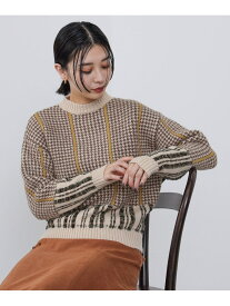 BEAMS HEART / ジャカード ハイネック プルオーバー BEAMS HEART WOMEN ビームス ハート トップス ニット ベージュ ホワイト【送料無料】[Rakuten Fashion]