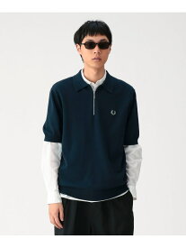 BEAMS｜【別注】FRED PERRY / Half-Zip Knit Polo｜メンズ ポロシャツ ニットポロ｜ハーフジップ｜上品 高級感｜水洗い可｜春夏 BEAMS ビームス メン トップス ニット ブラック ネイビー【送料無料】[Rakuten Fashion]