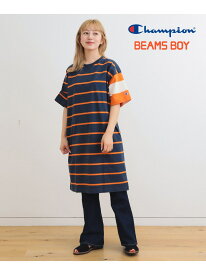 【SALE／50%OFF】【7/25再値下げ】【別注】Champion / ボーダー クレイジー ワンピース 25SS スポーツミックス BEAMS BOY ビームス ウイメン ワンピース・ドレス ワンピース ネイビー ピンク【RBA_E】【送料無料】[Rakuten Fashion]