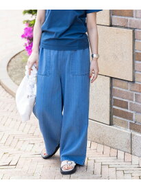 【洗濯機洗い可】リネン混 デニム イージーパンツ 25SS ワイドパンツ BEAMS HEART WOMEN ビームス ハート パンツ ジーンズ・デニムパンツ ブルー【送料無料】[Rakuten Fashion]