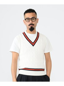 ALAN PAINE / 別注 Cotton Criket Vest BEAMS PLUS ビームス メン トップス ニット ホワイト グリーン ネイビー【送料無料】[Rakuten Fashion]