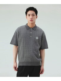 【SALE／30%OFF】【7/9新規値下げ】ケーブル エンブレム ニット ポロシャツ BEAMS HEART MEN ビームス ハート トップス ポロシャツ ブラック グレー【RBA_E】【送料無料】[Rakuten Fashion]