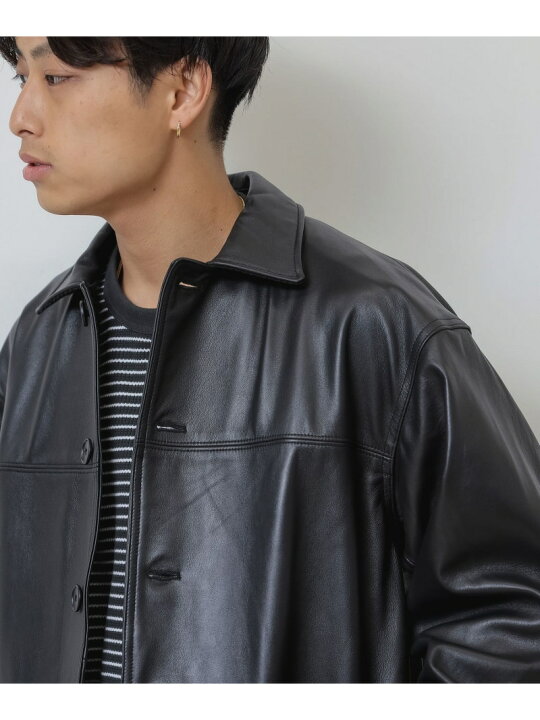 楽天市場】BEAMS / レザー カーコート ブルゾン BEAMS ビームス メン 
