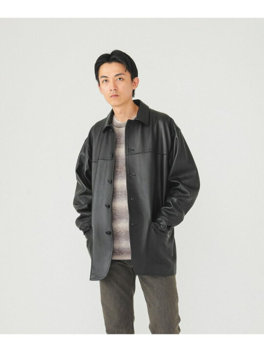 楽天市場】BEAMS / レザー カーコート ブルゾン BEAMS ビームス メン 