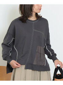 BEAMS HEART / パッチワーク 切替プルオーバー BEAMS HEART WOMEN ビームス ハート トップス スウェット・トレーナー ホワイト ブラウン【送料無料】[Rakuten Fashion]