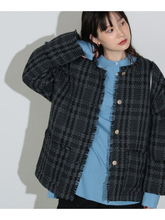 楽天市場】ツイード オーバージャケット 24AW ミドル ツイード 