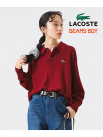 【別注】LACOSTE / ニット ポロシャツ BEAMS BOY ビームス ウイメン トップス ニット ネイビー ブラウン ブラック ワインレッド【先行予約】*【送料無料】[Rakuten Fashion]
