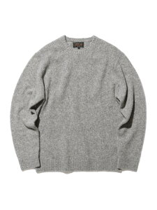 BEAMS PLUS / 7�Q�[�W �V���N �J�V�~�� �N���[�l�b�N�j�b�g BEAMS PLUS �r�[���X ���� �g�b�v�X �j�b�g �z���C�g �x�[�W�� �O���[ �l�C�r�[�y���������z[Rakuten Fashion]