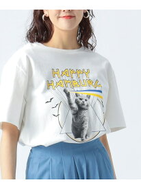 【SALE／50%OFF】【EXCLUSIVE】ハッピーハンバーグ キャットビーム Tシャツ BEAMS HEART WOMEN ビームス ハート トップス カットソー・Tシャツ ブラック ホワイト【RBA_E】[Rakuten Fashion]