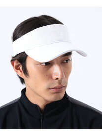 ＜MEN＞光沢ロゴプリント バイザー BEAMS GOLF ビームス ゴルフ 帽子 キャップ ネイビー ブラック ホワイト【送料無料】[Rakuten Fashion]