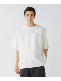 ステッチ 配色 オーバー Tシャツ BEAMS HEART MEN ビームス ハート トップス カットソー・Tシャツ ブラック ホワイト【送料無料】[Rakuten Fashion]