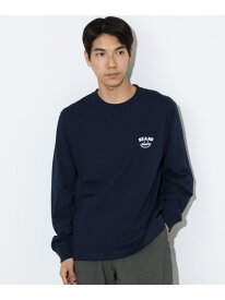 スマイルロゴ ワンポイント ロングスリーブ 24AW BEAMS HEART MEN ビームス ハート トップス カットソー・Tシャツ ネイビー ホワイト【送料無料】[Rakuten Fashion]