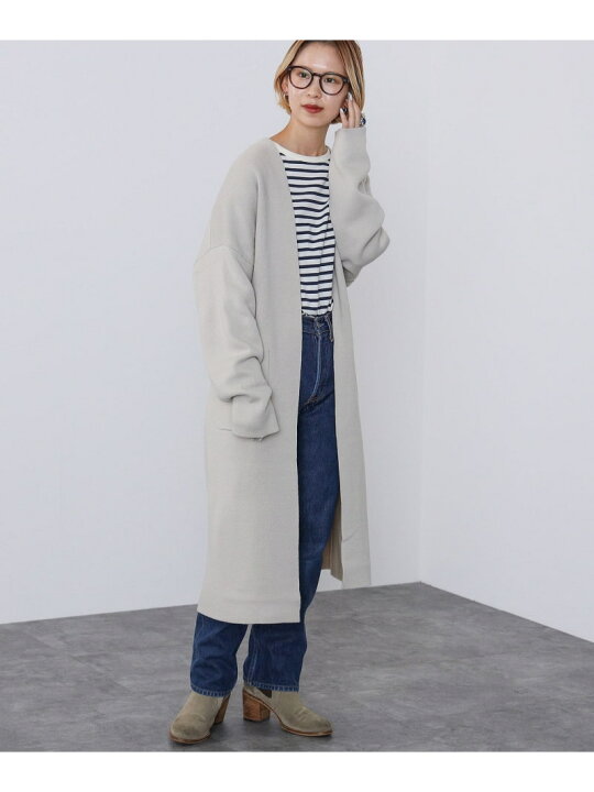 楽天市場】【SALE／20%OFF】ダブルフェイスニット ロングカーディガン  