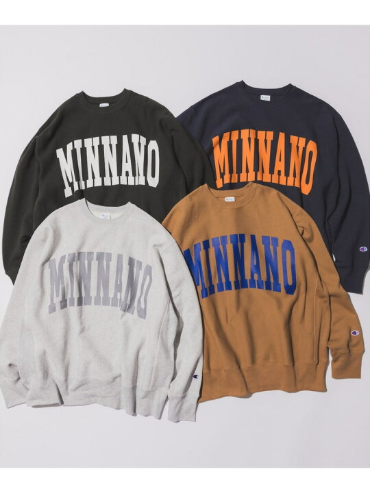楽天市場】【別注】Champion * MIN-NANO / ロゴ クルーネック 