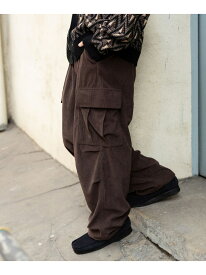コーデュロイ ワイド カーゴパンツ BEAMS HEART MEN ビームス ハート パンツ カーゴパンツ ブラウン グレー【送料無料】[Rakuten Fashion]