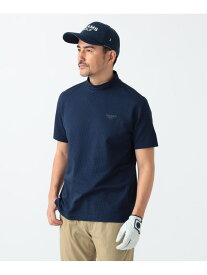 PURPLE LABEL / シャドーストライプ サッカー モックネック シャツ BEAMS GOLF PURPLE LABEL ビームス ゴルフ トップス カットソー・Tシャツ ホワイト グリーン ネイビー【送料無料】[Rakuten Fashion]
