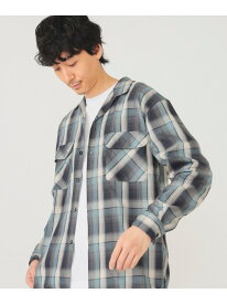 【SALE／40%OFF】BEAMS / オンブレチェック オープンカラー シャツ BEAMS ビームス メン トップス シャツ・ブラウス ネイビー ブラック ベージュ【RBA_E】【送料無料】[Rakuten Fashion]