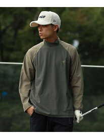 ORANGE LABEL / 異素材 ラグラン モックネックシャツ BEAMS GOLF ORANGE LABEL ビームス ゴルフ トップス カットソー・Tシャツ ブラック ネイビー グリーン【送料無料】[Rakuten Fashion]