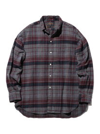 BEAMS PLUS ｜ フランネル プレイドチェック オーバーダイ ボタンダウンシャツ BEAMS PLUS ビームス メン トップス シャツ・ブラウス グリーン レッド ブルー【送料無料】[Rakuten Fashion]