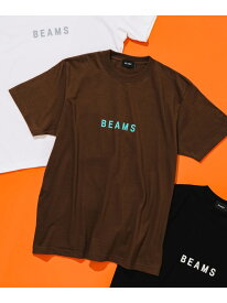 BEAMS / ロゴ Tシャツ 24SS BEAMS ビームス メン トップス カットソー・Tシャツ ホワイト ブラック ブラウン【先行予約】*【送料無料】[Rakuten Fashion]
