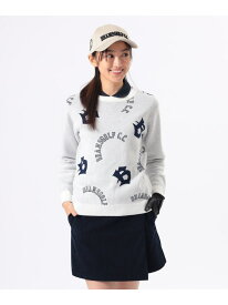【SALE／30%OFF】ORANGE LABEL / ロゴ総柄 プルオーバーニット BEAMS GOLF ORANGE LABEL ビームス ゴルフ トップス ニット ネイビー ホワイト グリーン【RBA_E】【送料無料】[Rakuten Fashion]