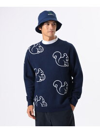 ORANGE LABEL / リス総柄 プルオーバーニット BEAMS GOLF ORANGE LABEL ビームス ゴルフ トップス ニット ネイビー ブラック グリーン【送料無料】[Rakuten Fashion]