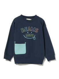 【SALE／20%OFF】BEAMS mini / スマイル 刺繍 スウェット 24SS(90~130cm) BEAMS mini ビームス ミニ トップス スウェット・トレーナー ネイビー ピンク グリーン【RBA_E】[Rakuten Fashion]