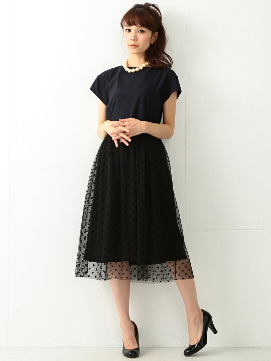 楽天市場 Carolina Glaser ドットチュール ワンピース カロリナグレイサー Beams ビームス Carolina Glaser カロリナ グレイサー ワンピース 半袖ワンピース ネイビー 送料無料 Rakuten Fashion Beams ビームス