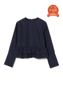 【SALE／60%OFF】【ビームスの百名品】フリル ボトム ブラウス 25AW EFFE BEAMS デミルクス ビームス トップス シャツ・ブラウス ネイビー ホワイト【RBA_E】【送料無料】[Rakuten Fashion]