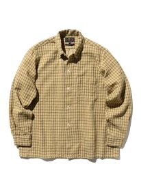ダブルフェイス チェック オープンカラー ボタンダウン シャツ BEAMS PLUS ビームス メン トップス シャツ・ブラウス ベージュ グリーン ブラウン【送料無料】[Rakuten Fashion]