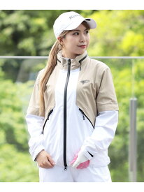 ＜WOMEN＞BEAMS GOLF ORANGE LABEL / 2WAY 撥水レインブルゾン BEAMS GOLF ORANGE LABEL ビームス ゴルフ ジャケット・アウター その他のジャケット・アウター ホワイト ベージュ【送料無料】[Rakuten Fashion]