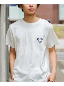 BEAMS HEART / スマイルロゴ ワンポイント Tシャツ BEAMS HEART MEN ビームス ハート トップス カットソー・Tシャツ ホワイト ネイビー【送料無料】[Rakuten Fashion]