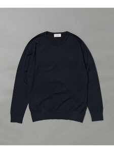 JOHN SMEDLEY / DAVID 30�Q�[�W �R�b�g�� �N���[�l�b�N�j�b�g BEAMS F �r�[���X ���� �g�b�v�X �j�b�g �x�[�W�� �V���o�[ �l�C�r�[ �u���b�N�y���������z[Rakuten Fashion]
