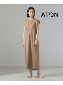 【別注】ATON / DRY COTTON JERSEY ワンピース Demi-Luxe BEAMS デミルクス ビームス ワンピース・ドレス その他のワンピース・ドレス ベージュ レッド【送料無料】[Rakuten Fashion]