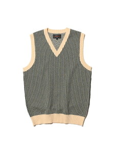 Jacquard Knit Vest BEAMS PLUS �r�[���X ���� �g�b�v�X �j�b�g �u���[ �O���[���y���������z[Rakuten Fashion]