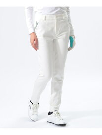 ＜WOMEN＞ORANGE LABEL / USロゴ ストレッチツイルパンツ BEAMS GOLF ORANGE LABEL ビームス ゴルフ パンツ その他のパンツ ホワイト ネイビー【送料無料】[Rakuten Fashion]