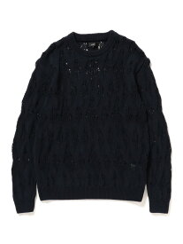 3ゲージ クルーネック ニット BEAMS ビームス メン トップス ニット グレー ネイビー【先行予約】*【送料無料】[Rakuten Fashion]