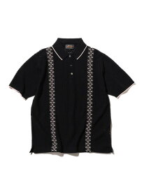 【SALE／30%OFF】BEAMS PLUS｜ストライプ メッシュ ニット ポロシャツ BEAMS PLUS ビームス メン トップス ポロシャツ イエロー ホワイト ブラック【RBA_E】【送料無料】[Rakuten Fashion]