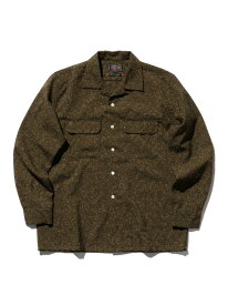 【SALE／50%OFF】BEAMS PLUS / ウール ポリエステル カスリ ネップ オープンカラー シャツ BEAMS MEN ビームス メン トップス シャツ・ブラウス ベージュ カーキ【RBA_E】【送料無料】[Rakuten Fashion]