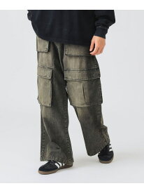 ブラスト ワイド デニム カーゴパンツ 25AW ワイドパンツ デニムパンツ BEAMS HEART MEN ビームス ハート パンツ その他のパンツ ネイビー ブラック【送料無料】[Rakuten Fashion]