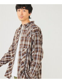 BEAMS / スイッチングシャツ 24SS BEAMS ビームス メン トップス シャツ・ブラウス ブラウン ネイビー【送料無料】[Rakuten Fashion]