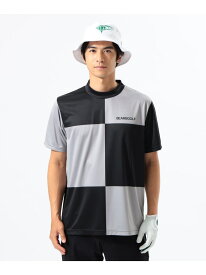 ORANGE LABEL / ブロックチェック モックネック シャツ BEAMS GOLF ORANGE LABEL ビームス ゴルフ トップス カットソー・Tシャツ ブラック ベージュ ネイビー【送料無料】[Rakuten Fashion]