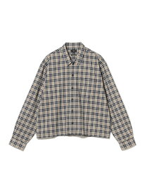 チェック ショートシャツ BEAMS ビームス メン トップス シャツ・ブラウス ブラック ベージュ【先行予約】*【送料無料】[Rakuten Fashion]
