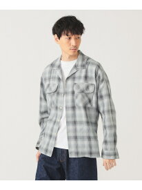 【SALE／40%OFF】オンブレチェック オープンカラー シャツ BEAMS ビームス メン トップス シャツ・ブラウス グレー ネイビー【RBA_E】【送料無料】[Rakuten Fashion]
