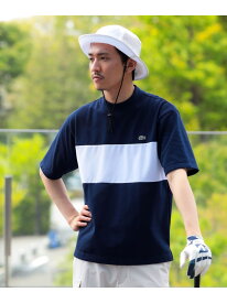 ＜MEN＞【別注】LACOSTE / 鹿の子 パネル モックネックシャツ BEAMS GOLF ORANGE LABEL ビームス ゴルフ トップス カットソー・Tシャツ ホワイト ネイビー グリーン【送料無料】[Rakuten Fashion]