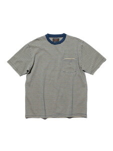 BEAMS PLUS�bPocket Tee Indigo Stripe�b�����Y �g�b�v�X T�V���c�b���� �|�P�b�gT�b�C���f�B�S�� �X�g���C�v���b�o�N�ω� ��F ���킢�b��􂢉\�b�t�� BEAMS PLUS �r�[���X ���� �g�b�v�X �J�b�g�\�[