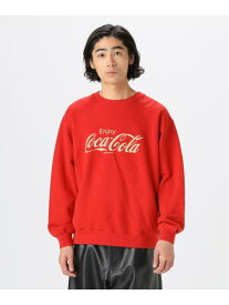 【SALE／40%OFF】【先行スペシャルプライス！】【別注】Coca-Cola / フロッキープリント クルーネック スウェット B:MING by BEAMS ビーミング ライフストア バイ ビームス トップス スウェット・トレーナー レッド グレー【RBA_E】【送料無料】[Rakuten Fashion]