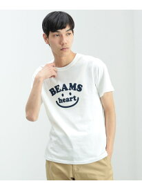 BEAMS HEART / スマイルロゴ Tシャツ 24SS BEAMS HEART MEN ビームス ハート トップス カットソー・Tシャツ ホワイト ネイビー【送料無料】[Rakuten Fashion]